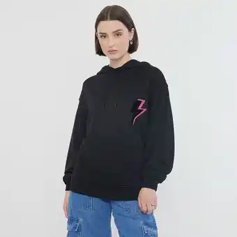 Corona Polerón mujer oversize hoddie negro oferta