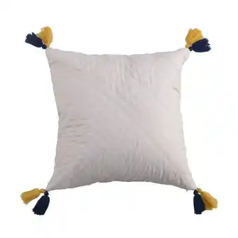 Velutti Cojin deco 45x45 cm borlas blanco oferta