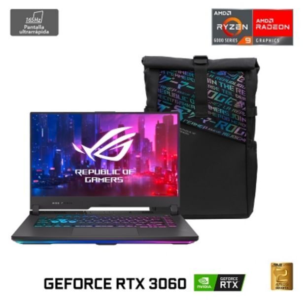 Falabella Notebook asus rog strix g15 amd ryzen 9 nvidia geforce rtx 3060 16gb ram 512gb ssd 15.6 165hz oferta