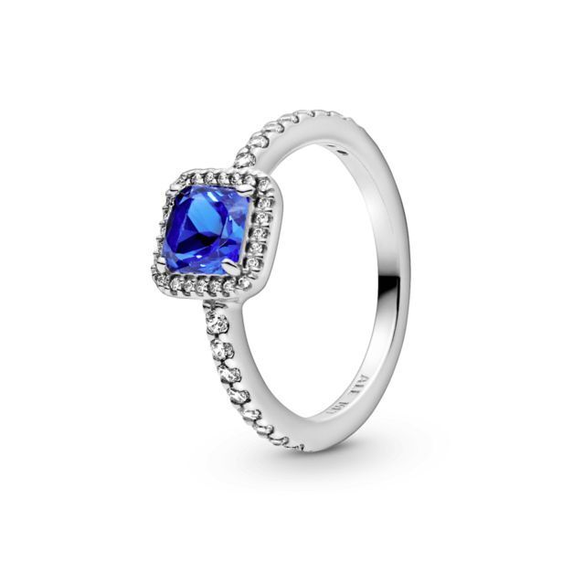 Pandora Anillo cuadrado azul con halo oferta
