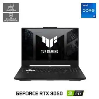 Falabella Notebook asus tuf dash f15 fx517 intel core i7 nvidia geforce rtx 3050 16gb ram 512gb ssd 15.6 fhd 144hz oferta