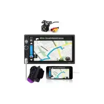 Radio auto 2 din mirror link+camara retroceso+comando