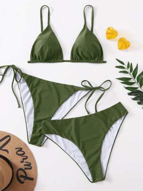 Shein 3pack plus triangle tie side bikini swimsuit oferta