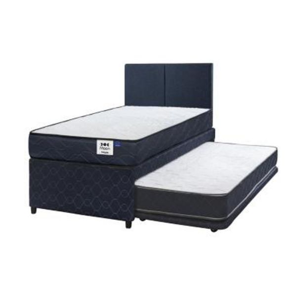 Falabella Cama nido moon 1 plaza 90x190 cm + respaldo cubo azul oferta