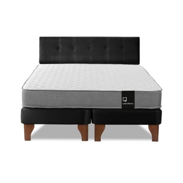 Falabella Cama europea zen best tela negro 2pl c respaldo oferta