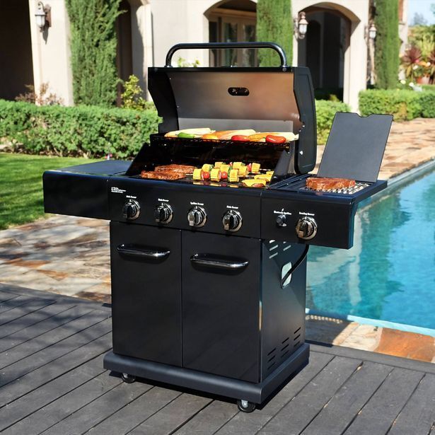 Kitchen Center Parrilla gas 4 quemadores + sellador lateral 13654 oferta