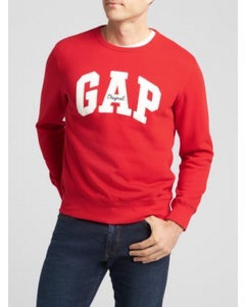 GAP Poleron gap logo cuello redondo hombre rojo oferta