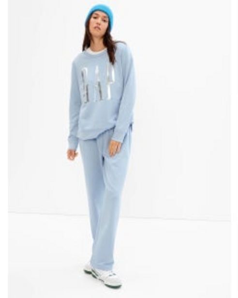 GAP Poleron gap logo cuello redondo mujer azul claro oferta
