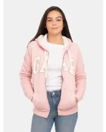 GAP Poleron gap sherpa logo con cierre mujer rosado oferta