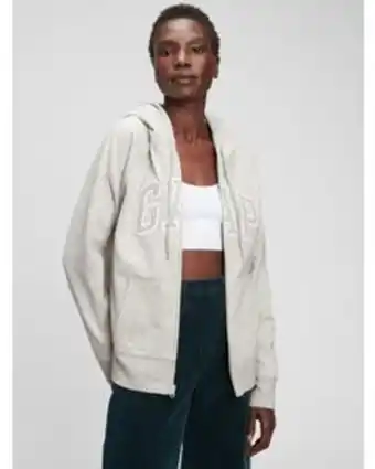 GAP Poleron gap logo con cierre mujer gris oferta