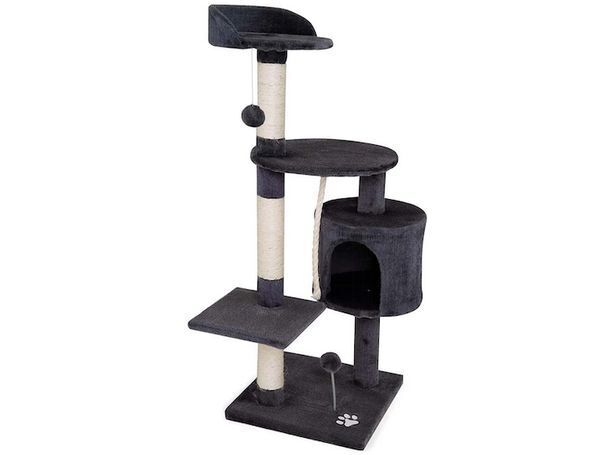 Ripley Rascador tipo árbol para gatos con una casita go oferta