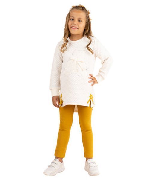 Limonada Conjunto niña de polerón y calzas mostaza oferta