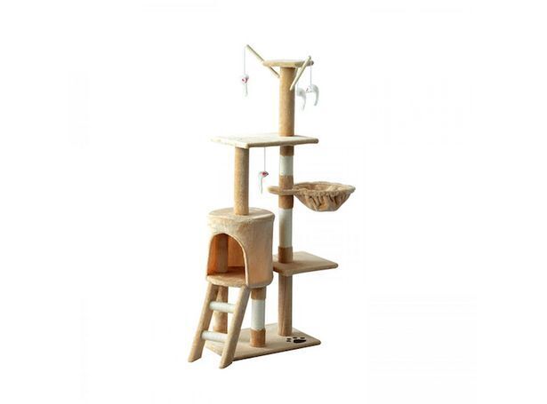 Ripley Rascador tipo árbol con hamaca beige oferta