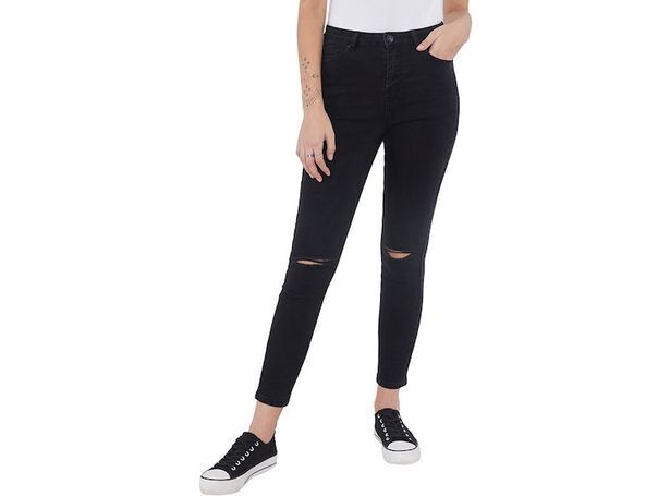 Ripley Jeans mujer skinny negro destroyed oferta
