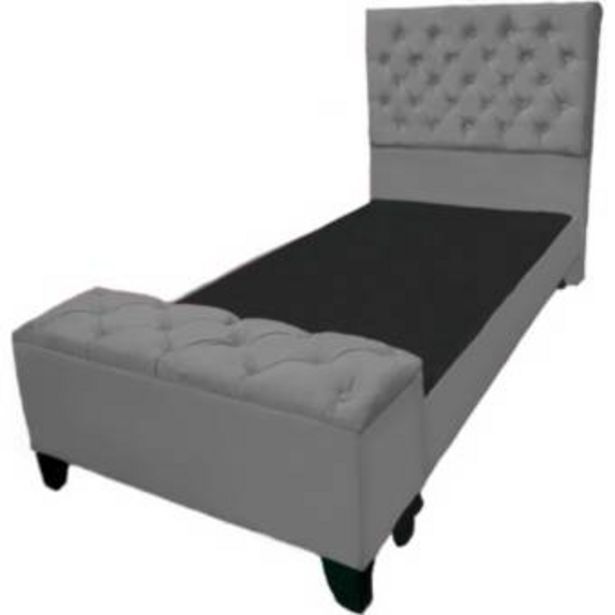 Linio Cama europea 1.5 plazas felpa gris con baúl decokmas oferta