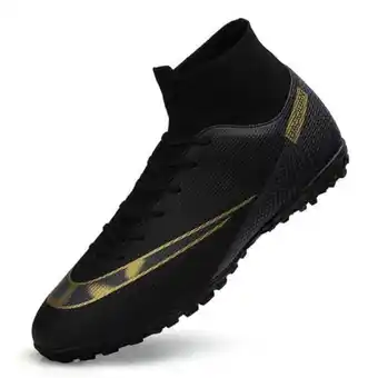 Linio Zapatos de fútbol turf hightop tf para hombre-negro oferta