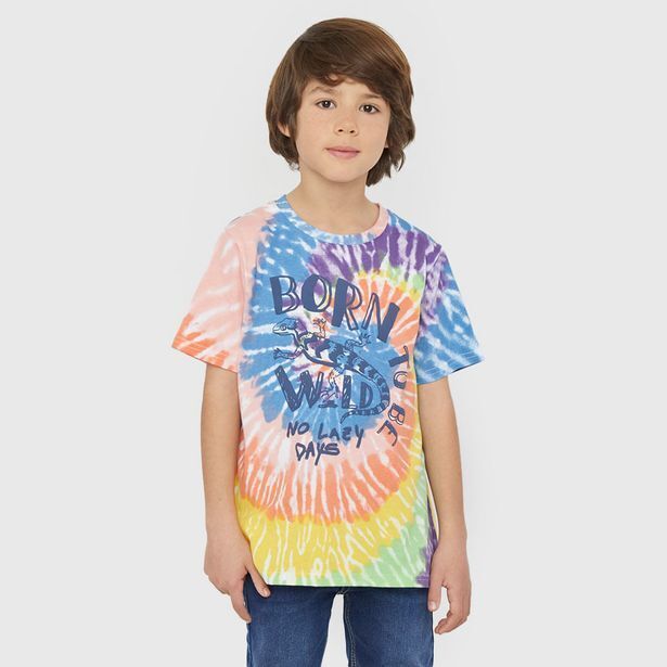 Corona Polera niño full print texto naranjo oferta