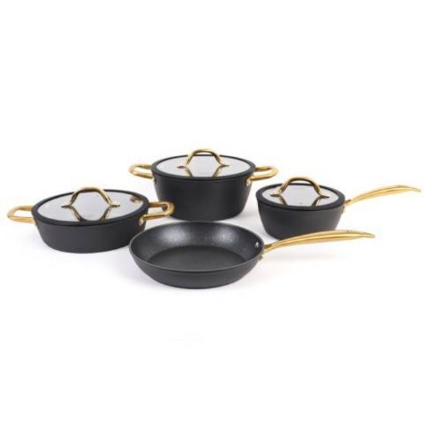 Linio Bateria de cocina 7 piezas aluminio forjado golden series wens oferta