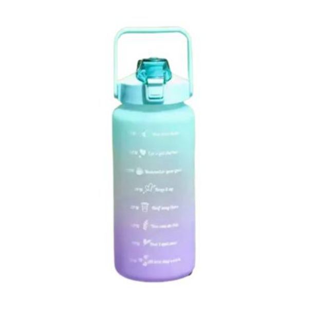 Linio Botella de agua motivacional botella 2 litros + stickers tapa turquesa oferta