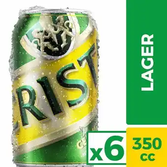 Super Bodega a Cuenta Pack 6 latas 350cc c/u cerveza lager cristal oferta