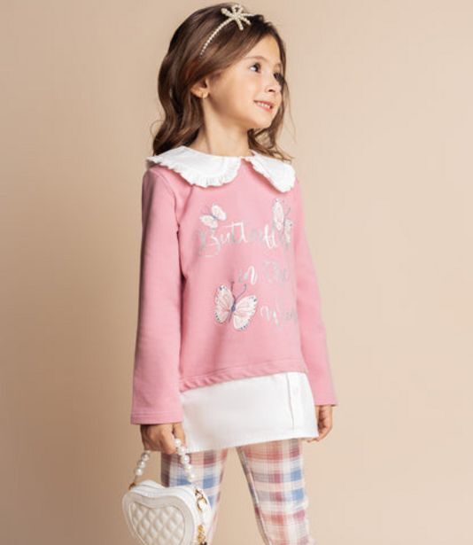 Limonada Conjunto niña cuadrillé palo rosa oferta