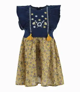 Limonada Vestido con faldón de flores niña denim azul limonada oferta