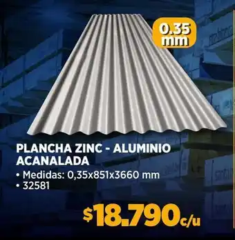Construmart Plancha zinc - aluminio acanalada oferta