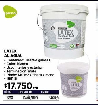 Construmart Látex al agua oferta