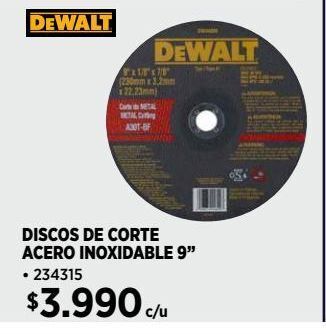 Construmart Discos de corte dewalt oferta