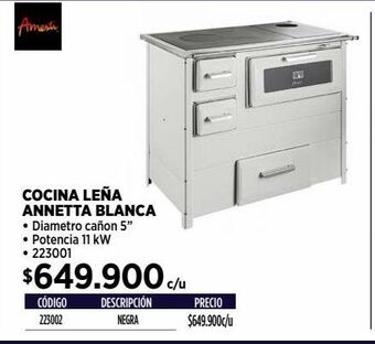 Construmart Cocina de leña amesti oferta
