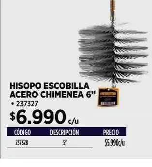 Hisopo escobilla acero chimenea