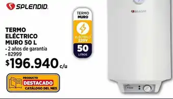 Construmart Termo eléctrico muro 50l splendid oferta