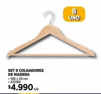 Construmart Set 8 colgadores de madera oferta