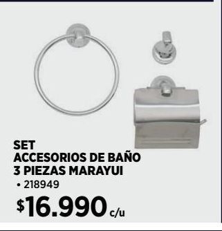 Construmart Set accesorios de baño 3 pzas marayui oferta