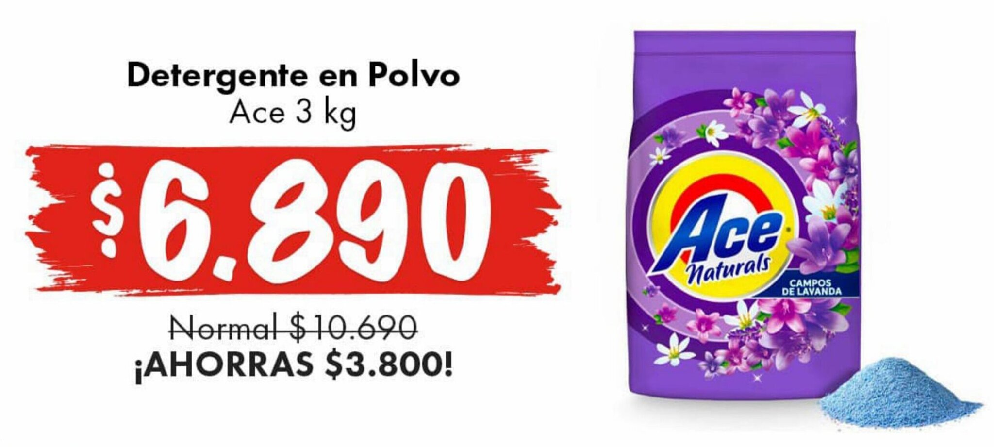 Super Bodega a Cuenta Detergente en Polvo Ace 3 kg oferta