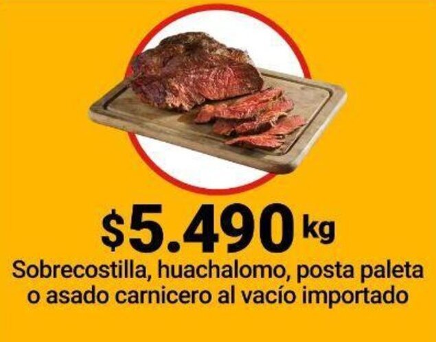 Santa Isabel Sobrecostilla, huachalomo, posta paleta o asado carnicero al vacío importado oferta
