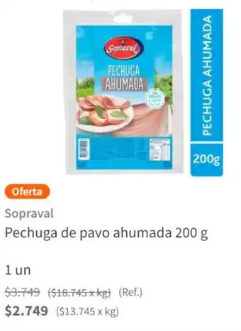 Santa Isabel Sopraval Pechuga de pavo ahumada 200 g oferta