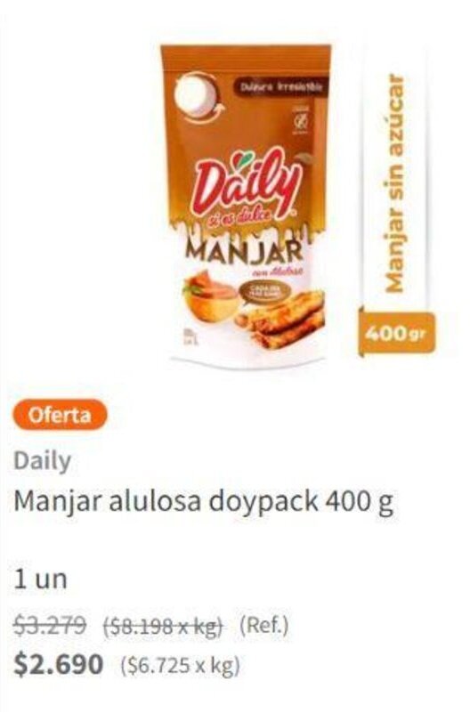 Santa Isabel Daily Manjar alulosa doypack 400 g oferta
