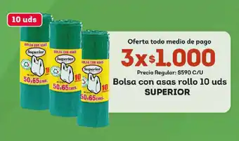 Tottus Bolsa con asas rollo 10 uds x 3 packs SUPERIOR oferta