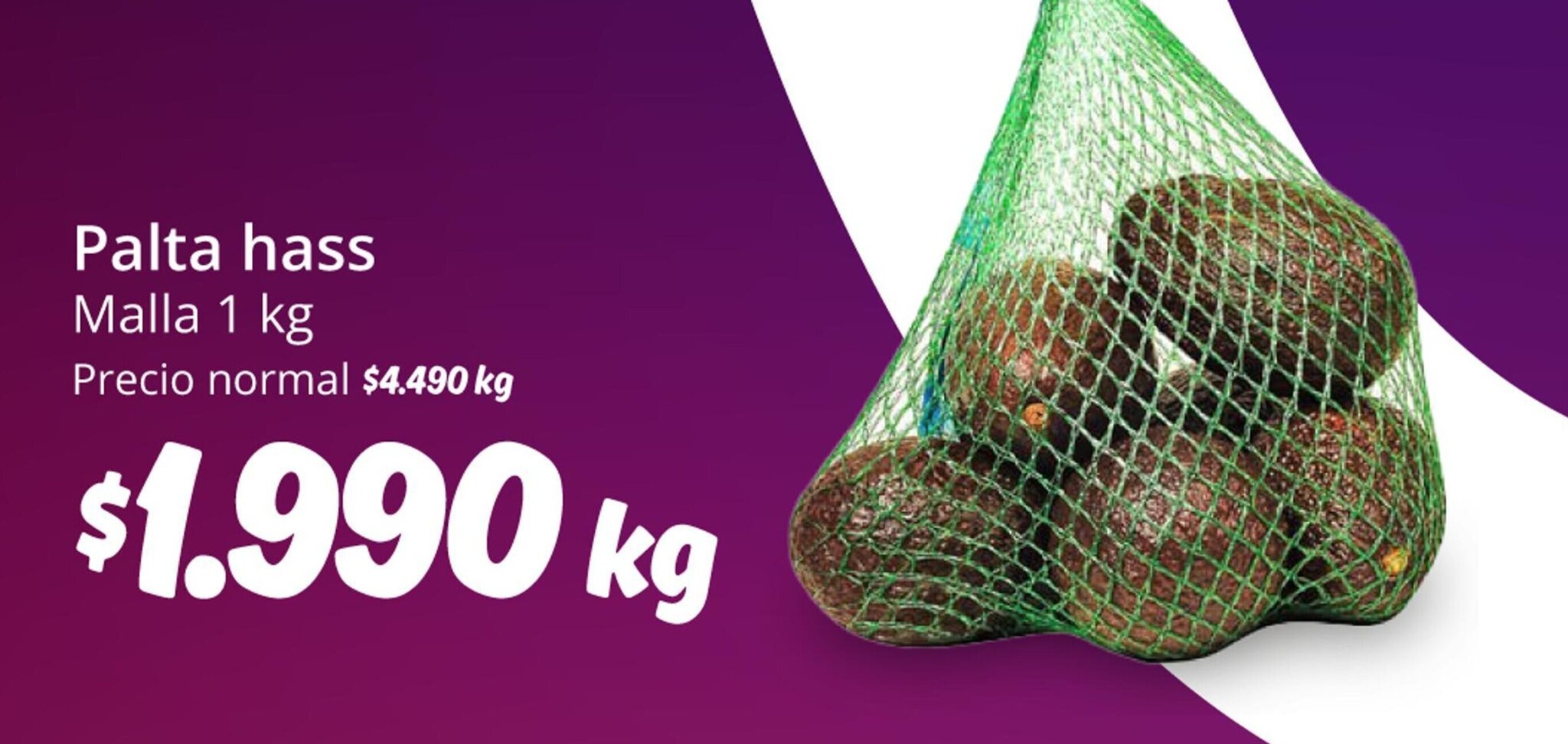 Unimarc Palta hass Malla 1kg oferta