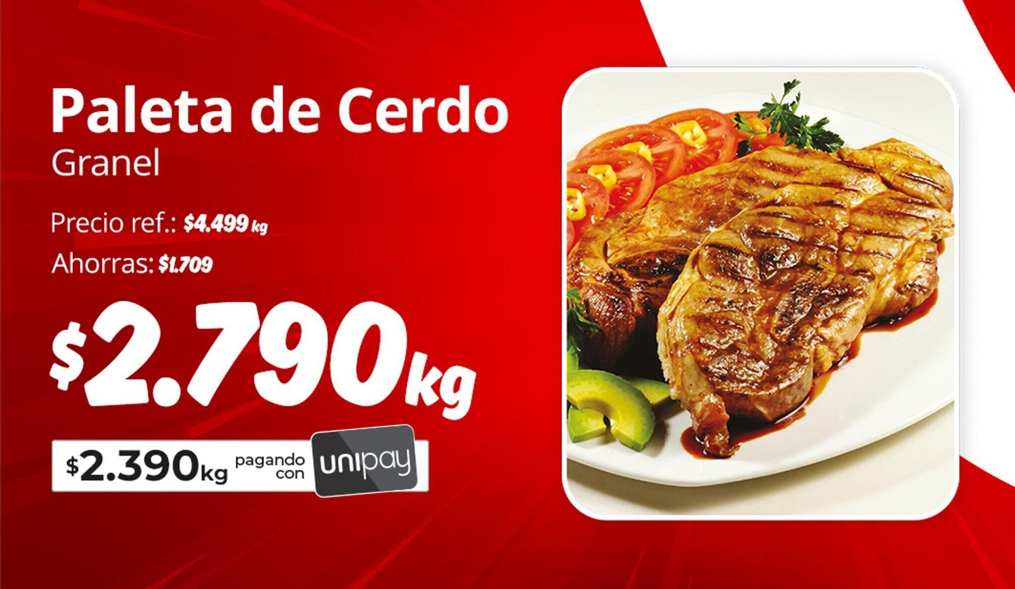 Unimarc Paleta de Cerdo Granel oferta