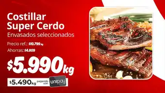Unimarc Costillar Super Cerdo Envasados seleccionados oferta