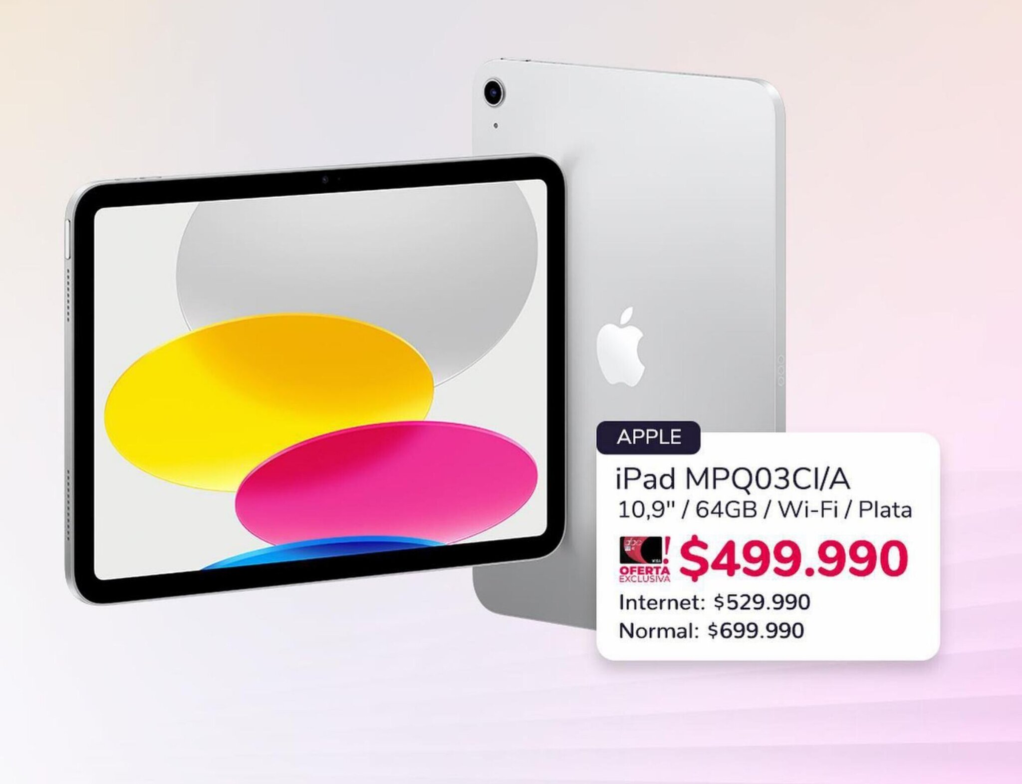 Abcdin iPad MPQ03CI/A 10,9" / 64GB / Wi-Fi / Plata oferta