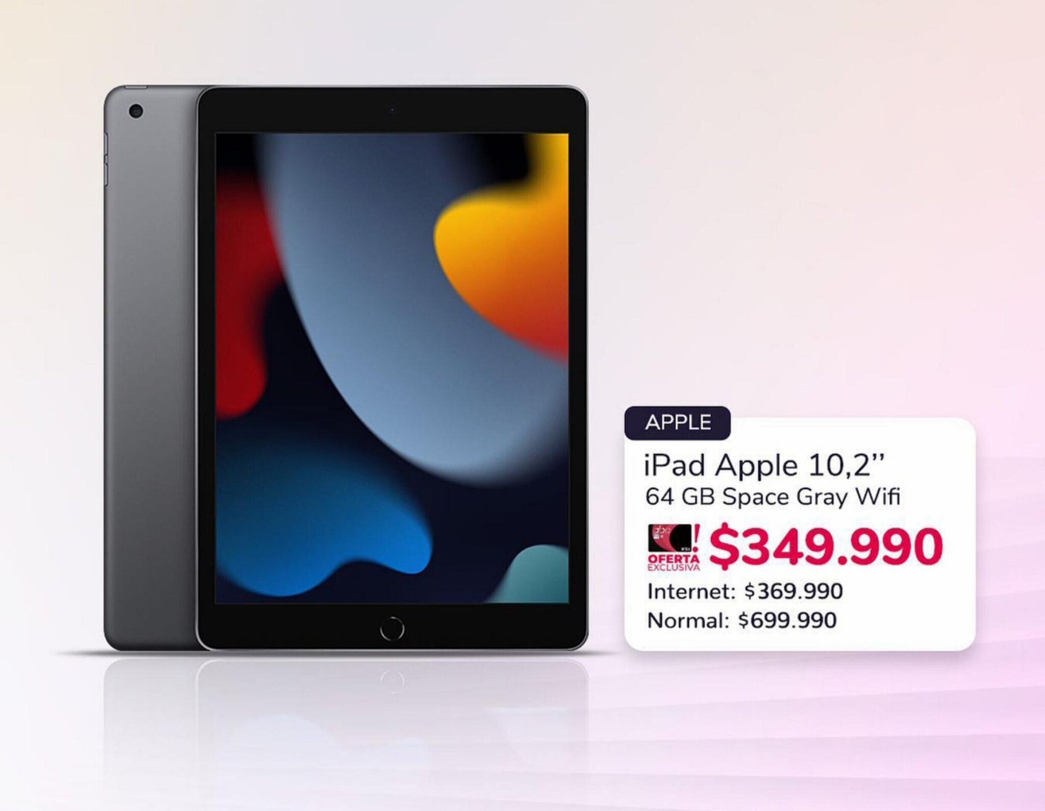 Abcdin iPad Apple 10,2" 64 GB Space Gray Wifi oferta