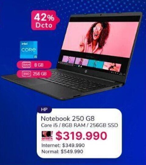 Abcdin Notebook 250 G8 Core i5 / 8GB RAM / 256GB SSD oferta