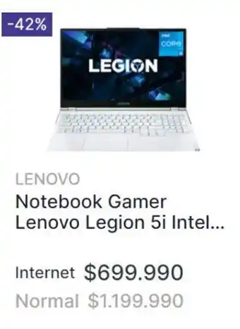 Abcdin LENOVO Notebook Gamer Legion 5i Intel... oferta