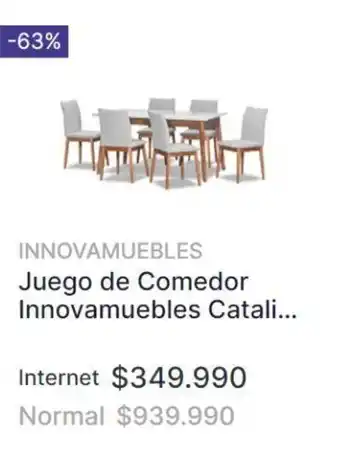 Abcdin Juego de Comedor Innovamuebles Catali... oferta