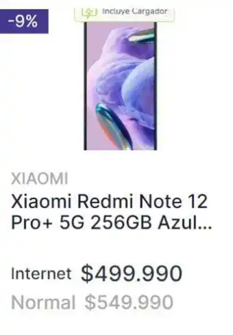 Abcdin Xiaomi Redmi Note 12 Pro+ 5G 256GB Azul... oferta