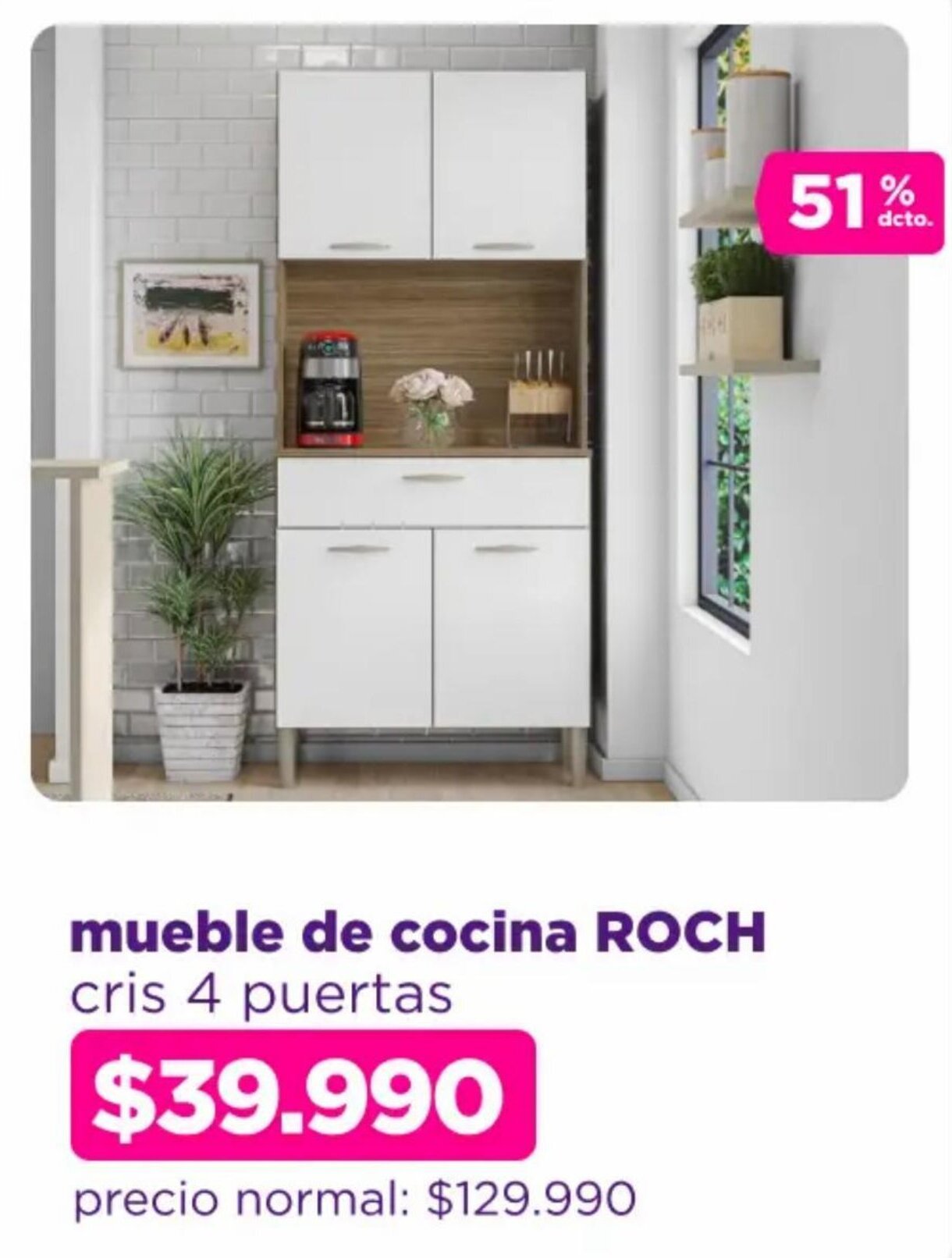 Ripley mueble de cocina ROCH cris 4 puertas oferta