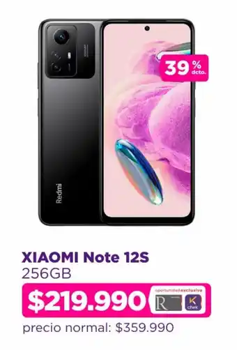 Ripley XIAOMI Note 12S 256GB oferta